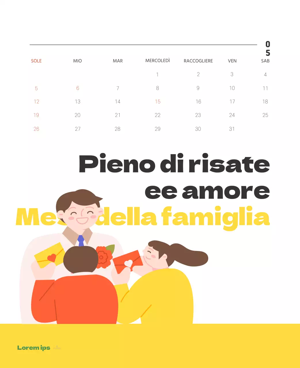 Un ospedale festivo con illustrazioni a tema salute e famiglia e accenti colorati