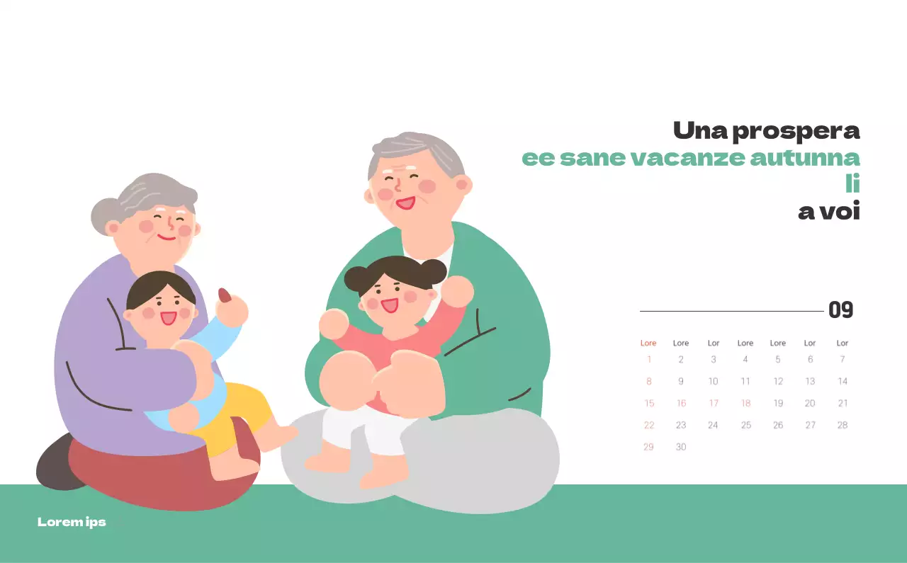 Un ospedale festivo con illustrazioni a tema salute e famiglia e accenti colorati