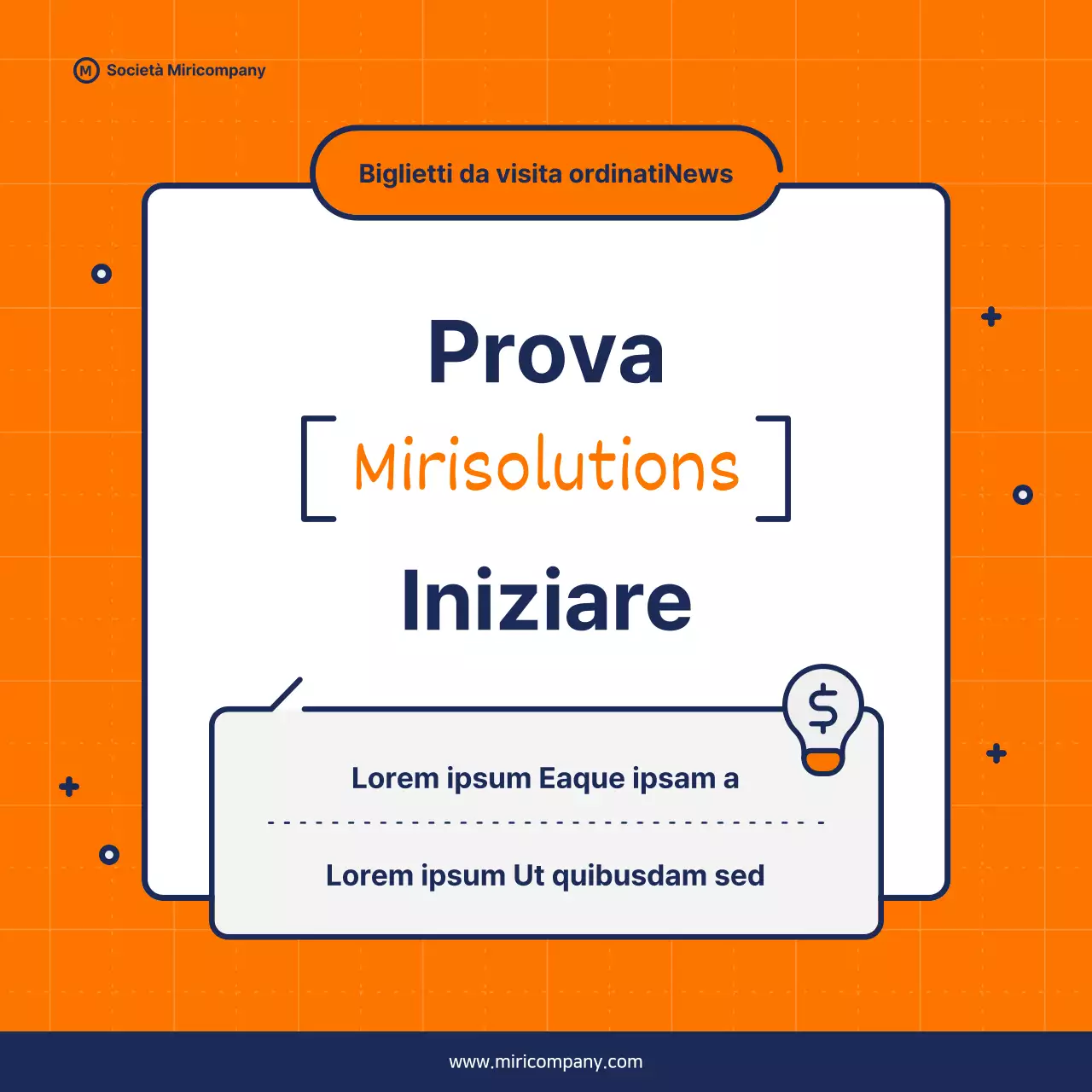 Proposta di business pitch minimalista in arancione e blu navy