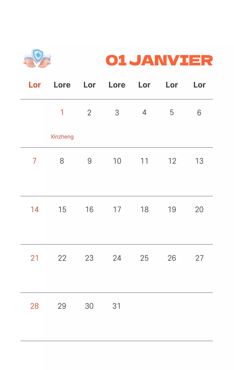 Un hôpital festif avec des illustrations sur le thème de la santé et de la famille et des accents colorés.