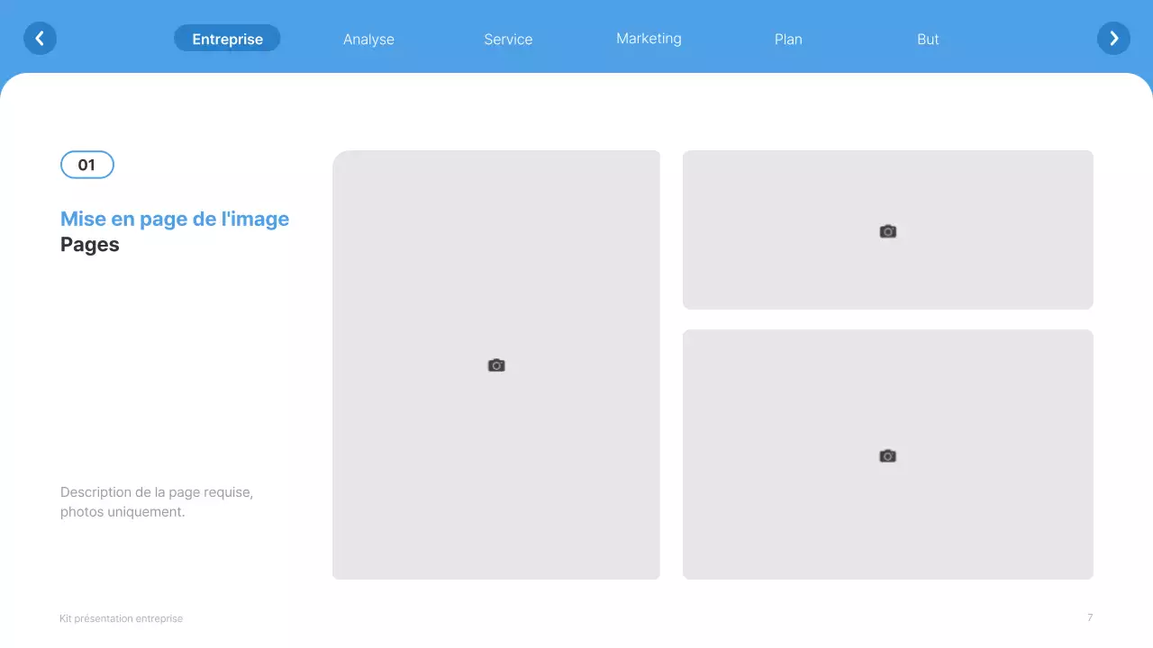 Site web simple, blanc et bleu clair, profil d'entreprise