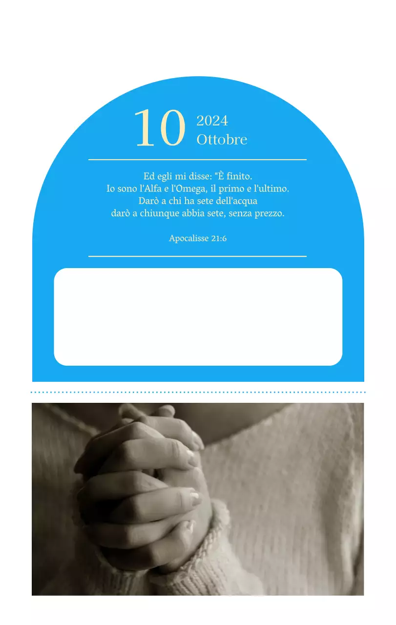 Calendario ecclesiastico blu di concezione moderna