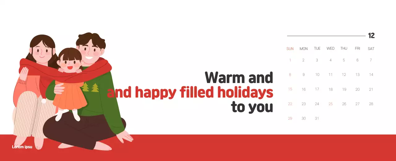 Holiday hospitals with cute illustrations and colorful accents related to health and family.