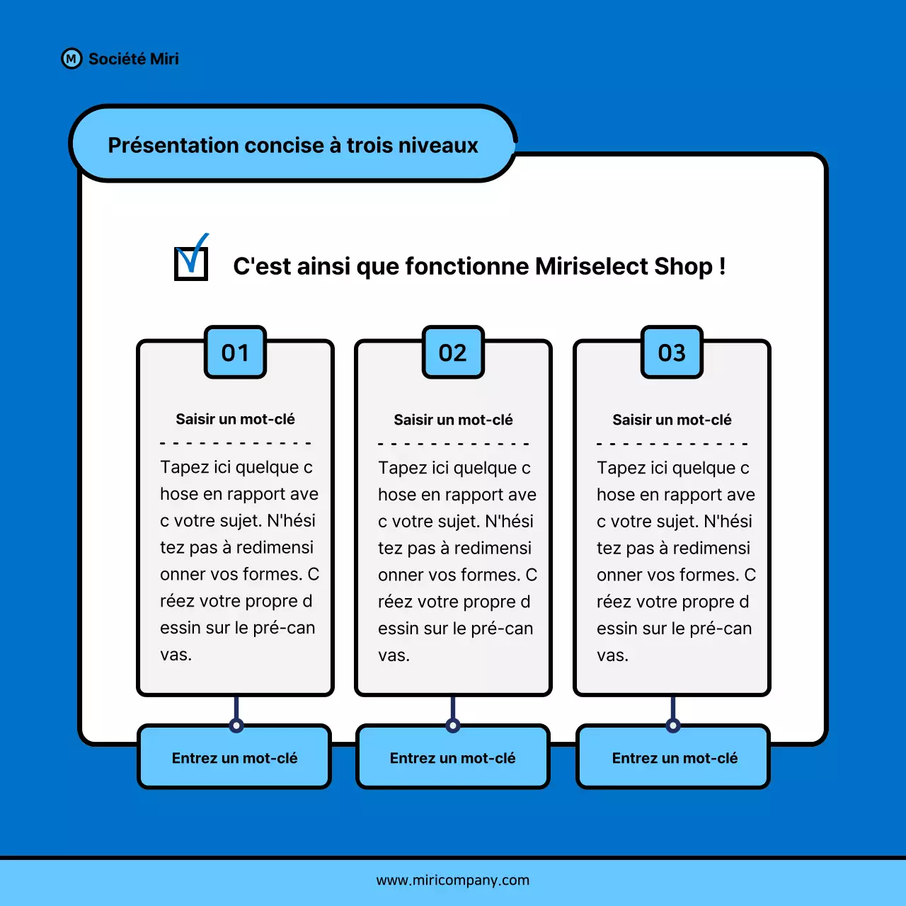 Proposition minimaliste de pitch d'entreprise en bleu et bleu clair