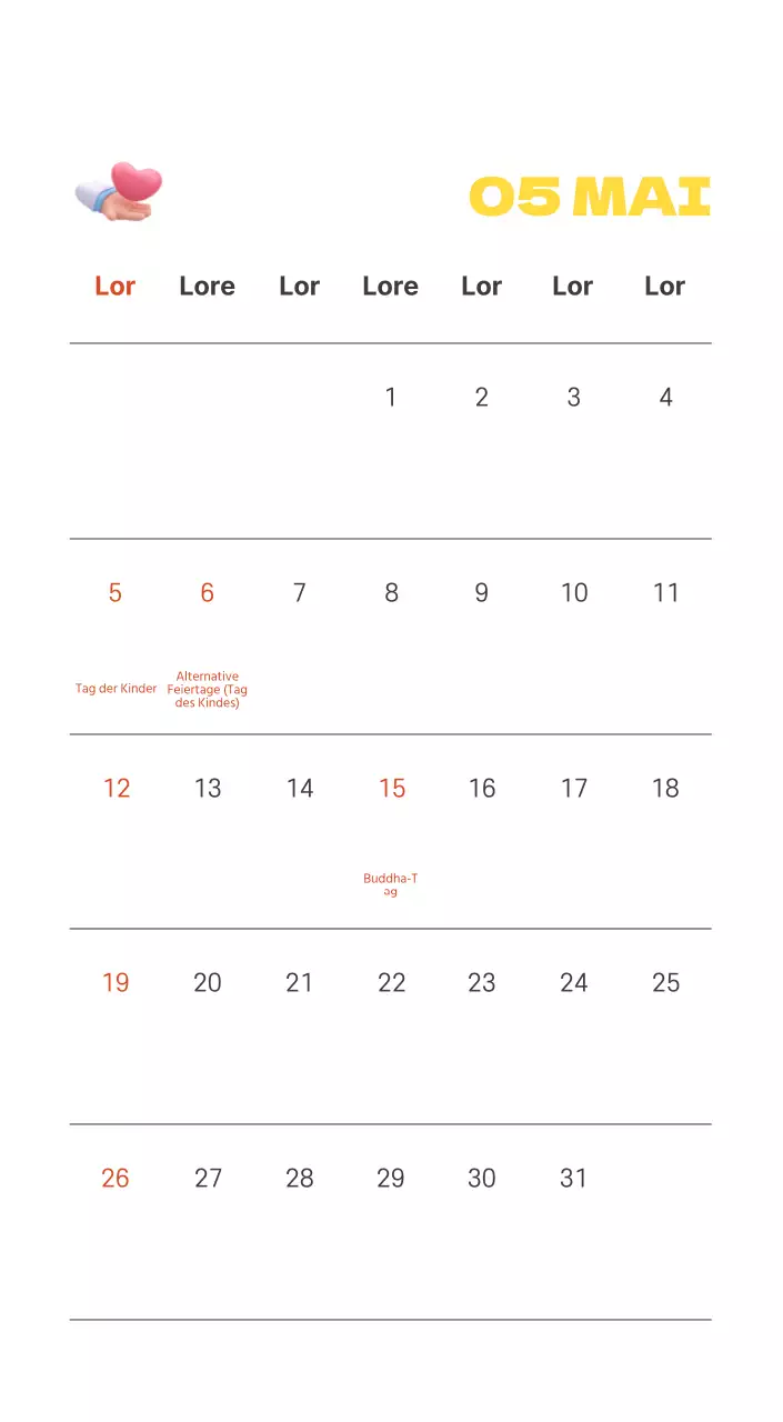 Ein festliches Krankenhaus mit Illustrationen zum Thema Gesundheit und Familie und farbenfrohen Akzenten