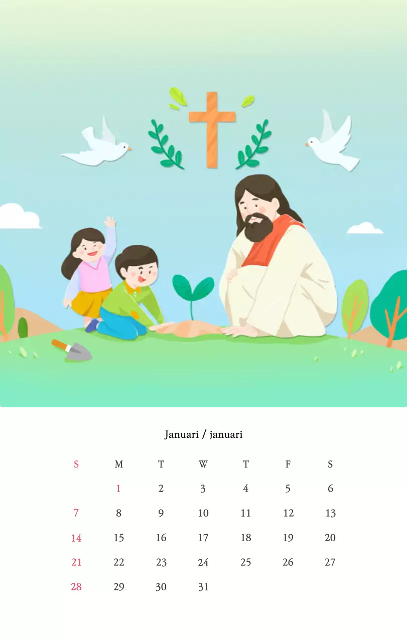 Kerken met schattige illustraties in warme kleuren