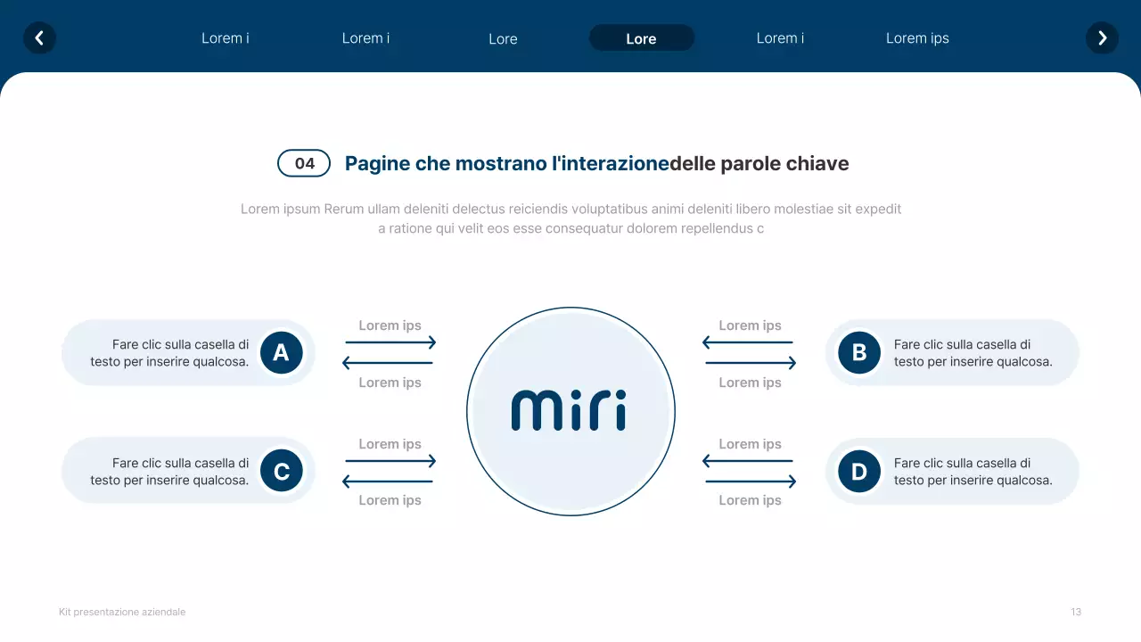 Profilo aziendale semplice in bianco e blu navy