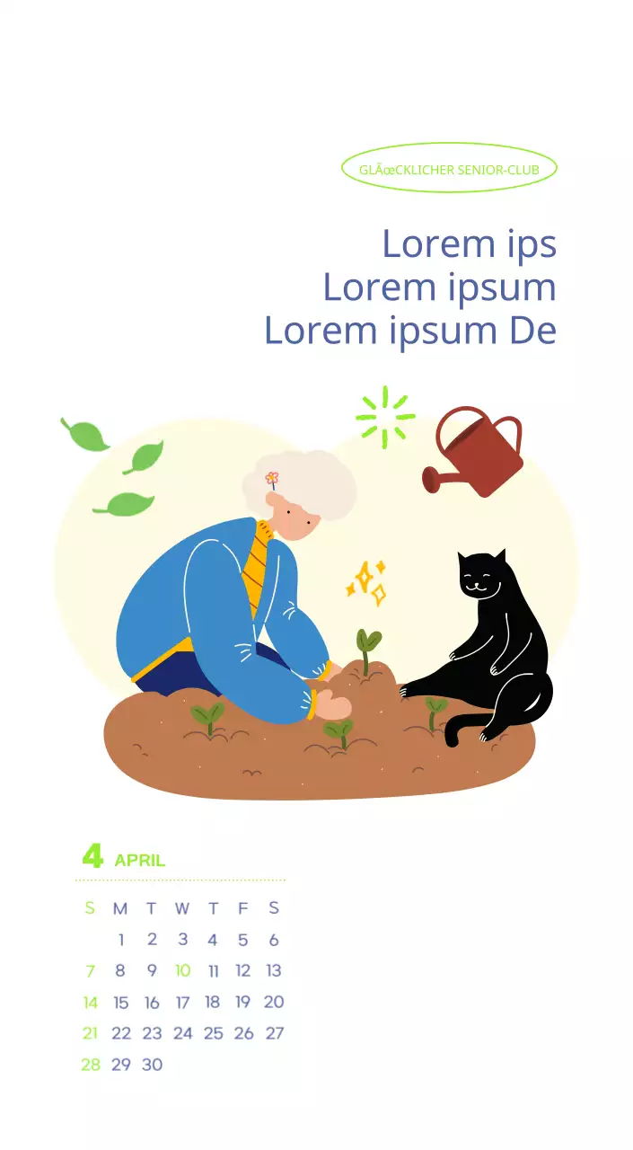 Arbeitskalender mit schönen Illustrationen