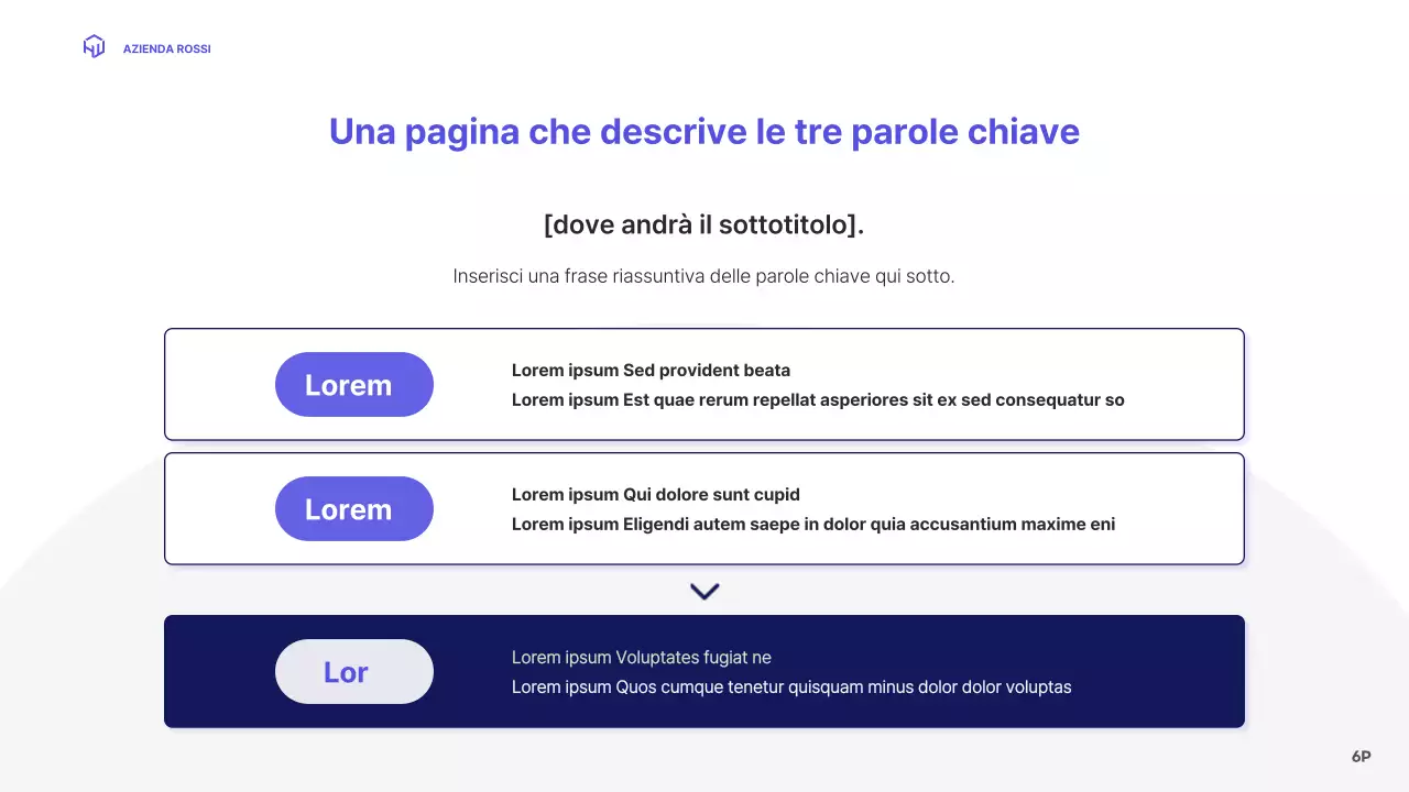 Un profilo aziendale dal semplice layout blu