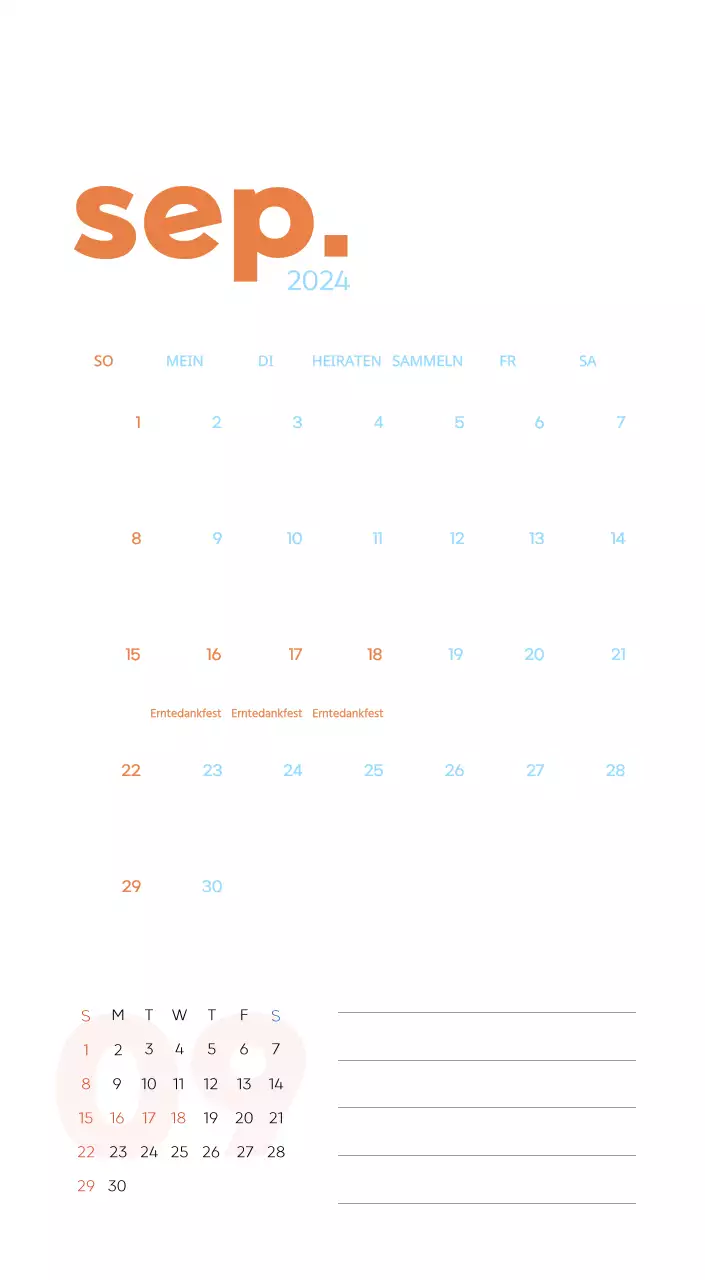 Arbeitskalender mit schönen Illustrationen