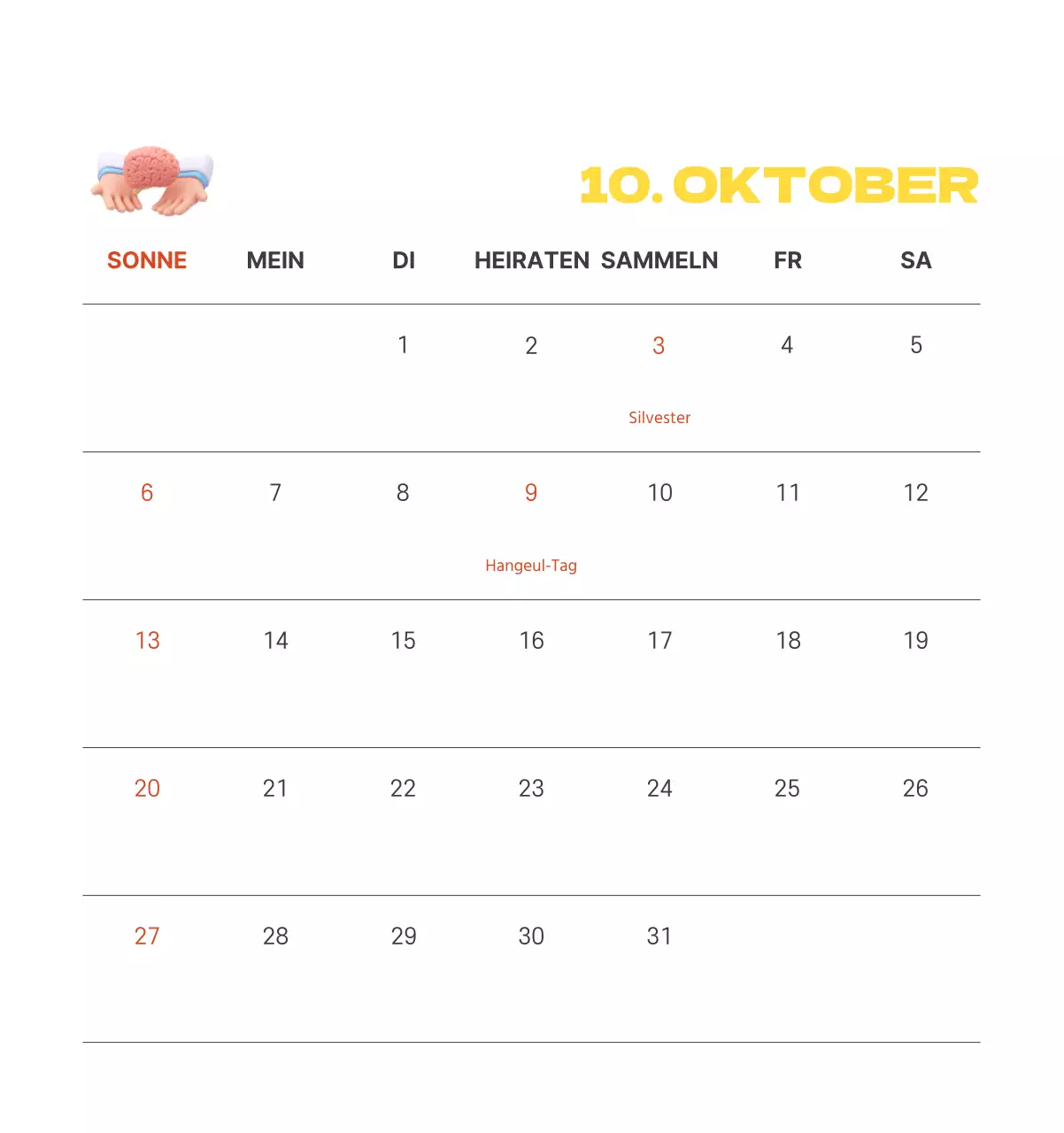 Ein festliches Krankenhaus mit Illustrationen zum Thema Gesundheit und Familie und farbenfrohen Akzenten