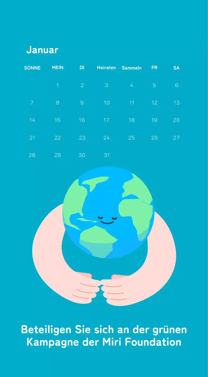 Mit farbenfrohen Illustrationen von Menschen und dem Planeten wird die Weihnachtszeit gefeiert.