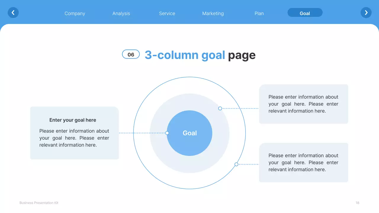 A simple white and light blue website company profile