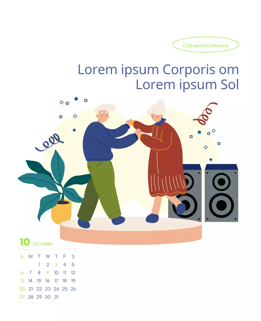 Calendrier de travail avec de belles illustrations