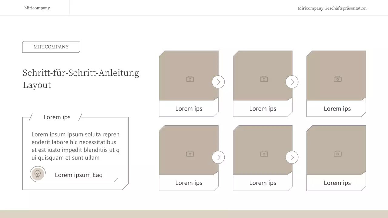 Ein einfacher, emotionaler Geschäftsbericht in Braun und Weiß