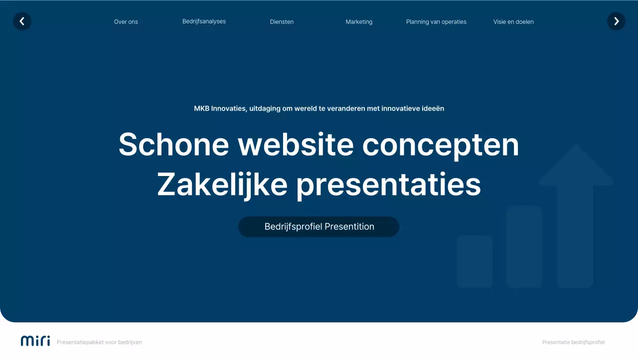 Eenvoudige witte en marineblauwe website bedrijfsprofiel