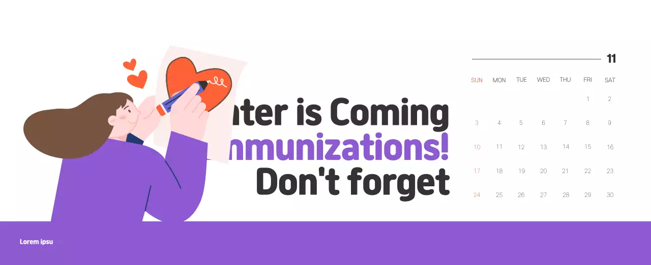 Holiday hospitals with cute illustrations and colorful accents related to health and family.