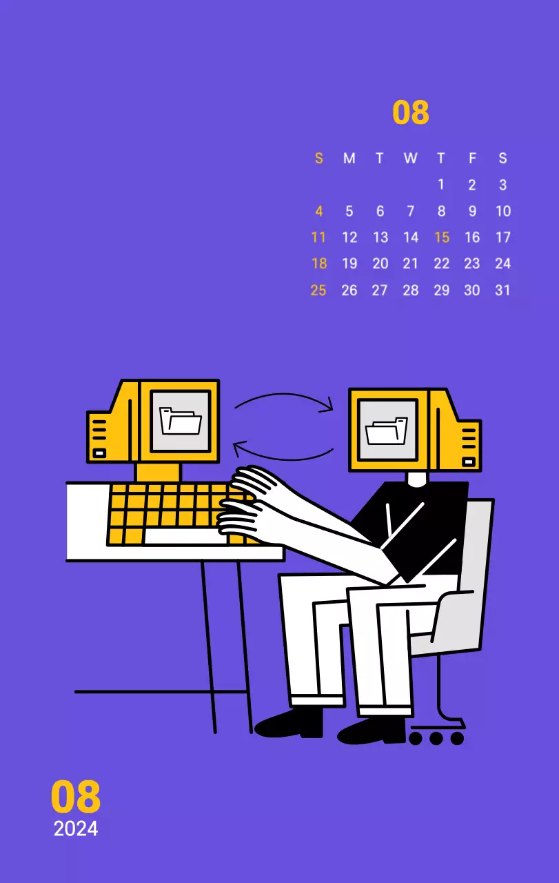 Saubere Linie Illustration auf einem lila Hintergrund