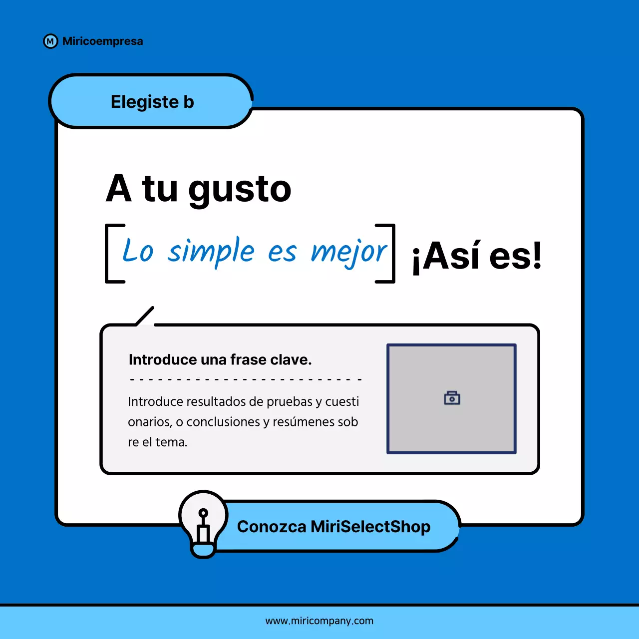 Propuesta minimalista de discurso empresarial en azul y azul claro