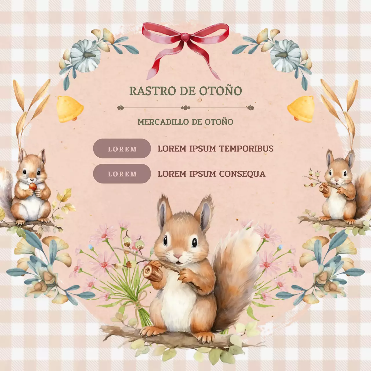 Promueva un mercadillo clásico en rosa y caqui