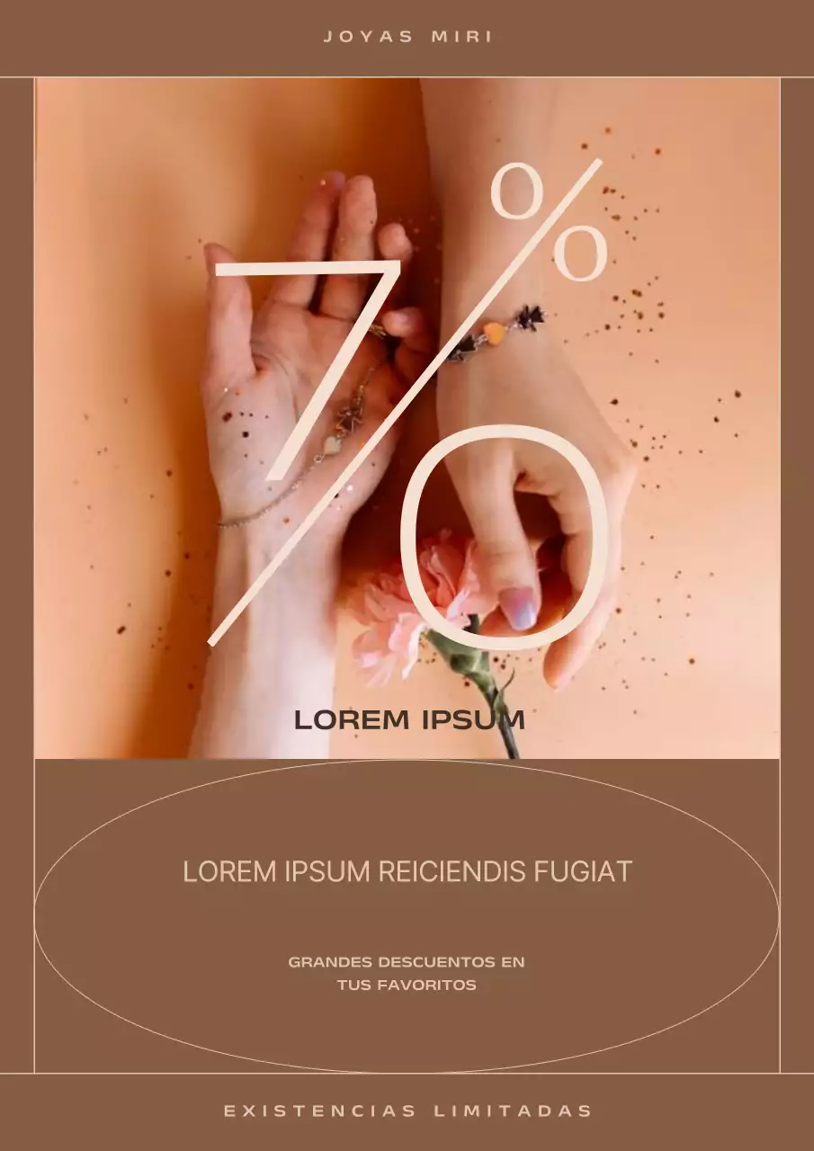 Promoción de descuentos en joyería moderna en marrones y marfiles