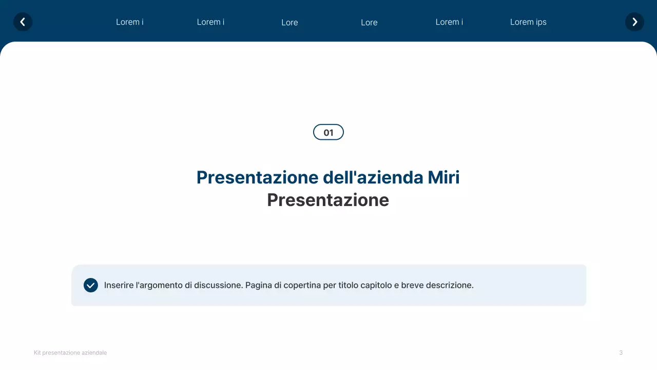 Profilo aziendale semplice in bianco e blu navy