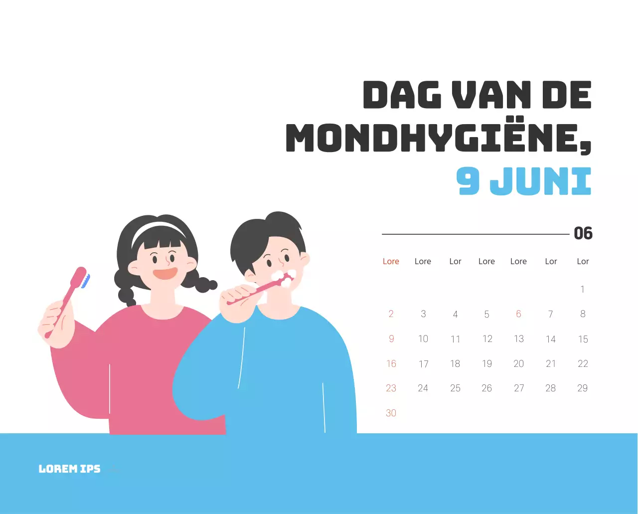 Een feestelijk ziekenhuis met illustraties met gezondheids- en gezinsthema's en kleurrijke accenten