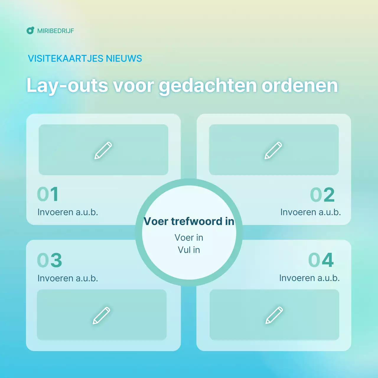 Een eenvoudige zakelijke nieuwsbriefgids in lichtblauw en mintgroen