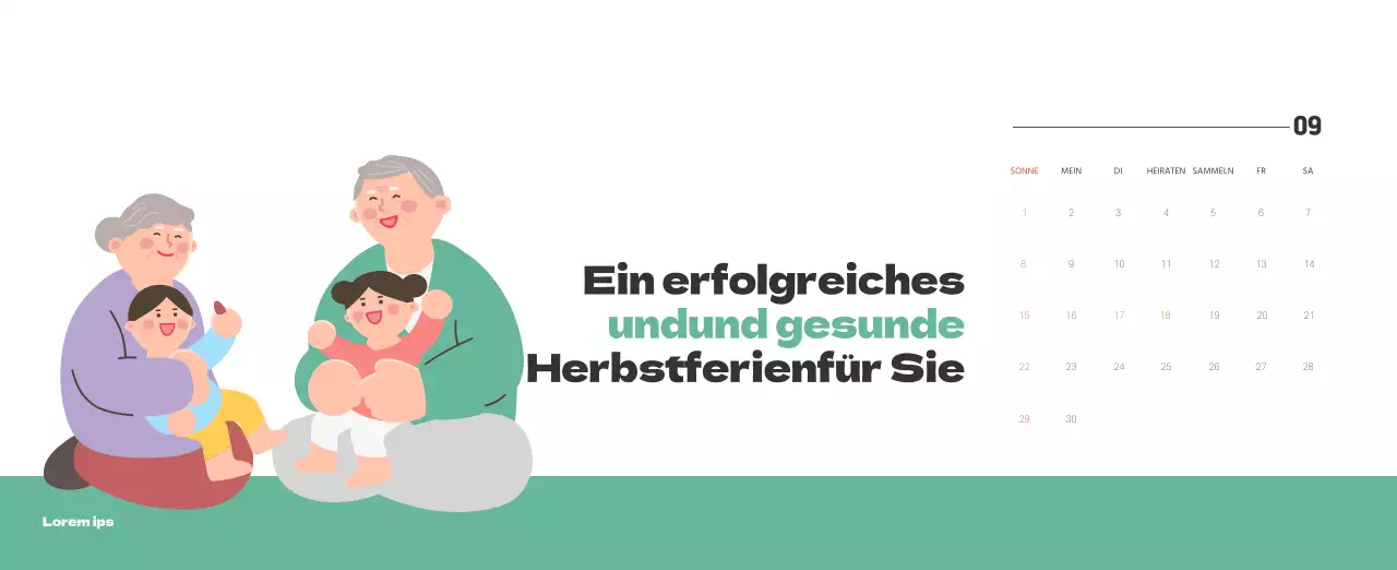 Ein festliches Krankenhaus mit Illustrationen zum Thema Gesundheit und Familie und farbenfrohen Akzenten
