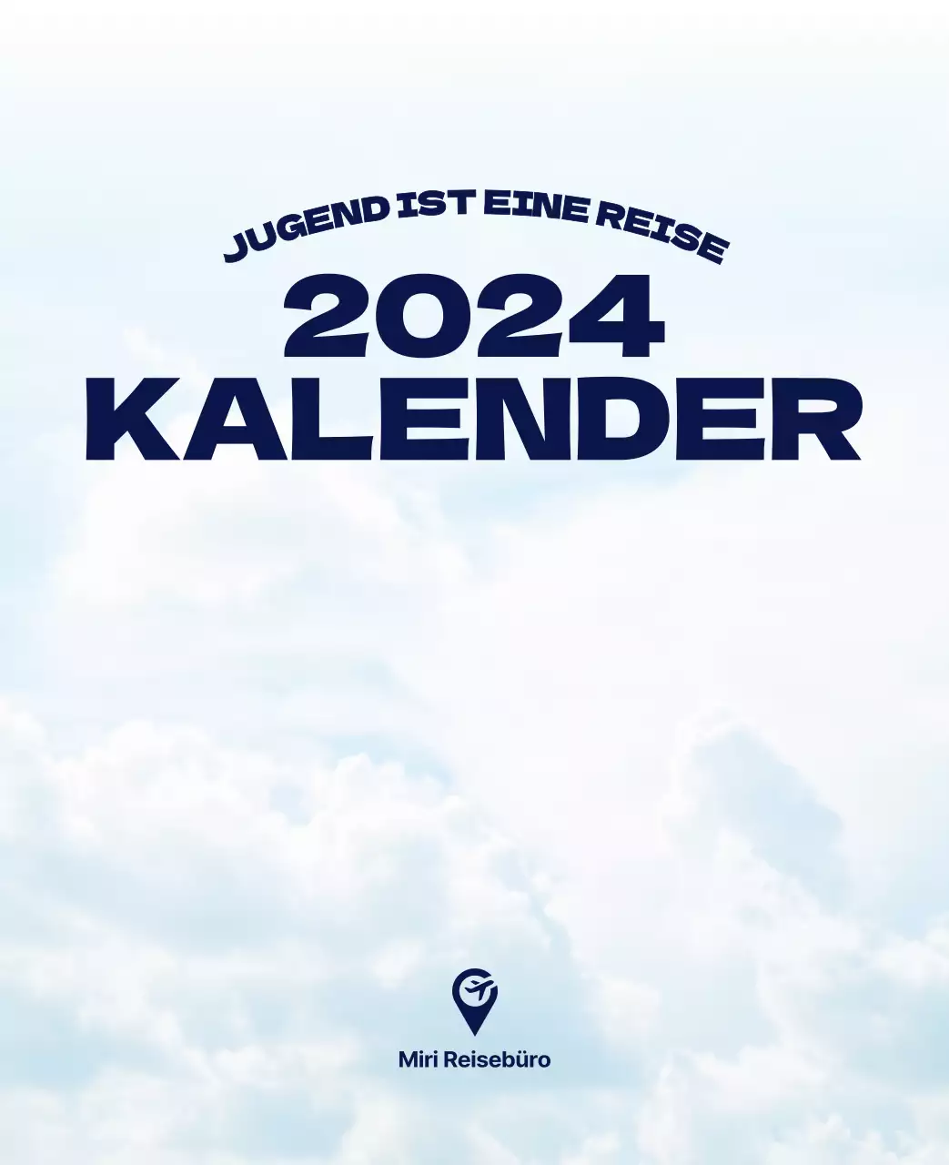 Ein Reisebüro, das die Feiertage mit saisonalen Reisefotos und einem klaren, fetten Textlayout feiert.