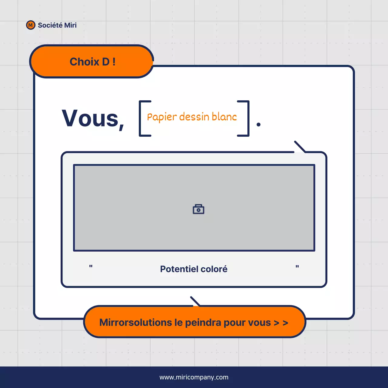 Proposition de pitch d'entreprise minimaliste en orange et bleu marine