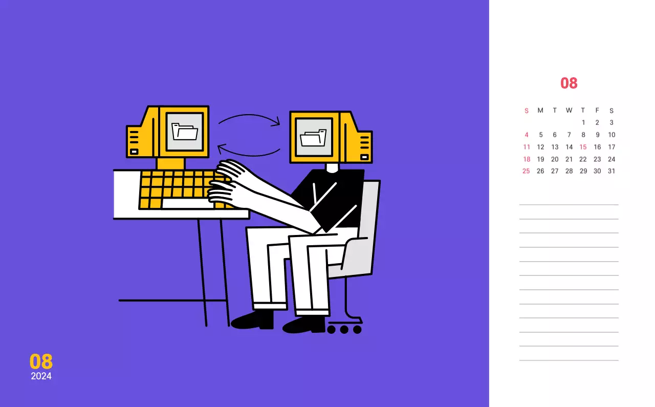 Illustration de lignes épurées sur fond violet