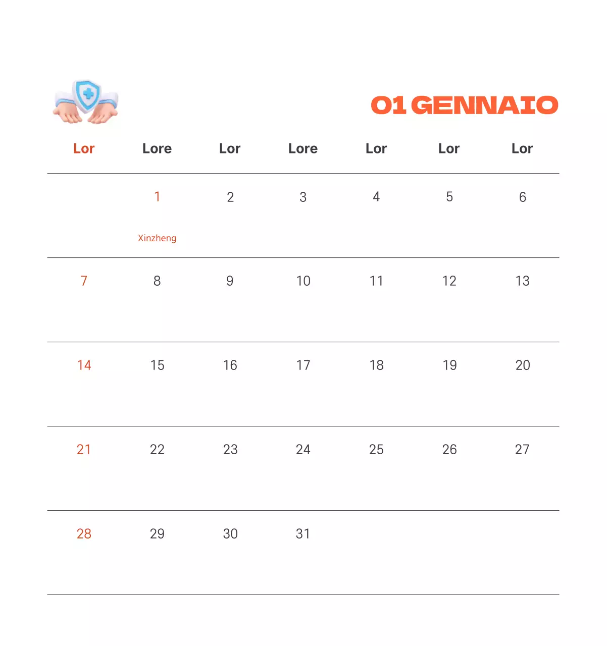 Un ospedale festivo con illustrazioni a tema salute e famiglia e accenti colorati