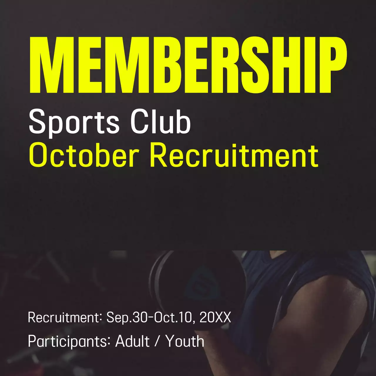 Yellow Modern Sports Recruitment Social Media Post