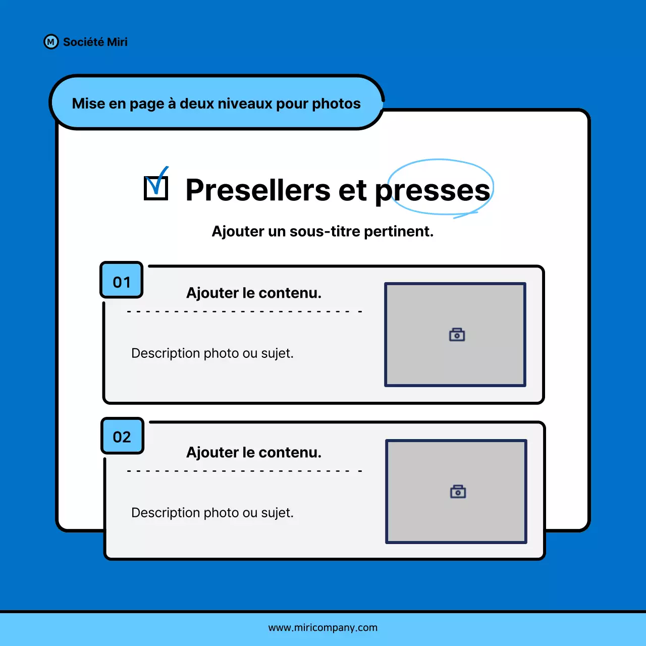 Proposition minimaliste de pitch d'entreprise en bleu et bleu clair