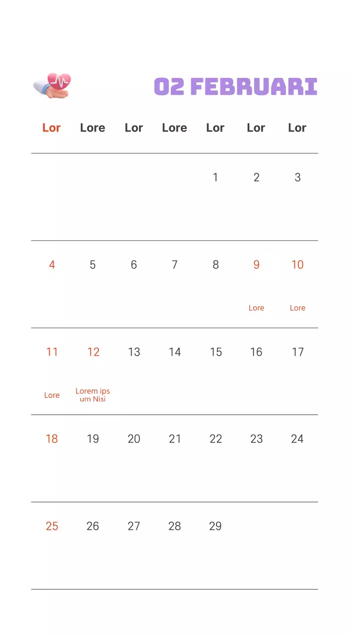 Een feestelijk ziekenhuis met illustraties met gezondheids- en gezinsthema's en kleurrijke accenten