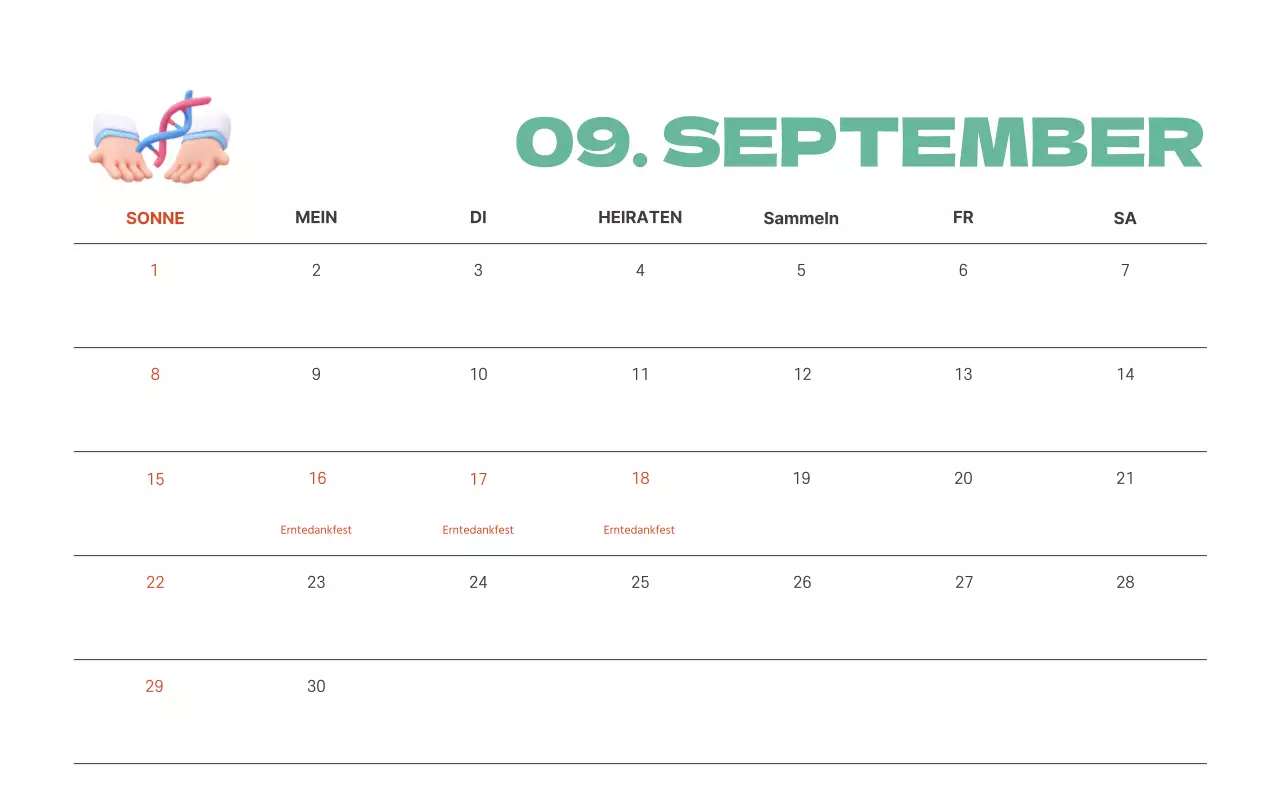 Ein festliches Krankenhaus mit Illustrationen zum Thema Gesundheit und Familie und farbenfrohen Akzenten