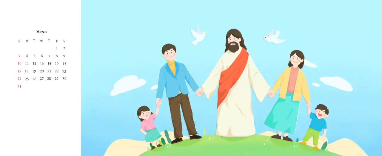 Colores cálidosIglesias con simpáticas ilustraciones