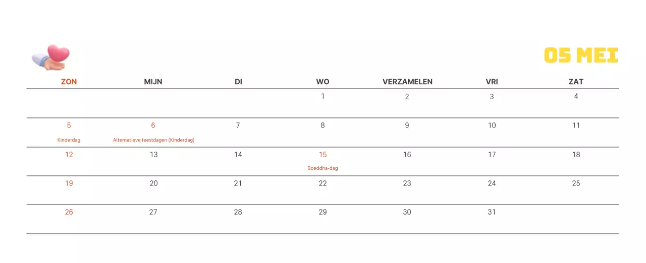 Een feestelijk ziekenhuis met illustraties met gezondheids- en gezinsthema's en kleurrijke accenten