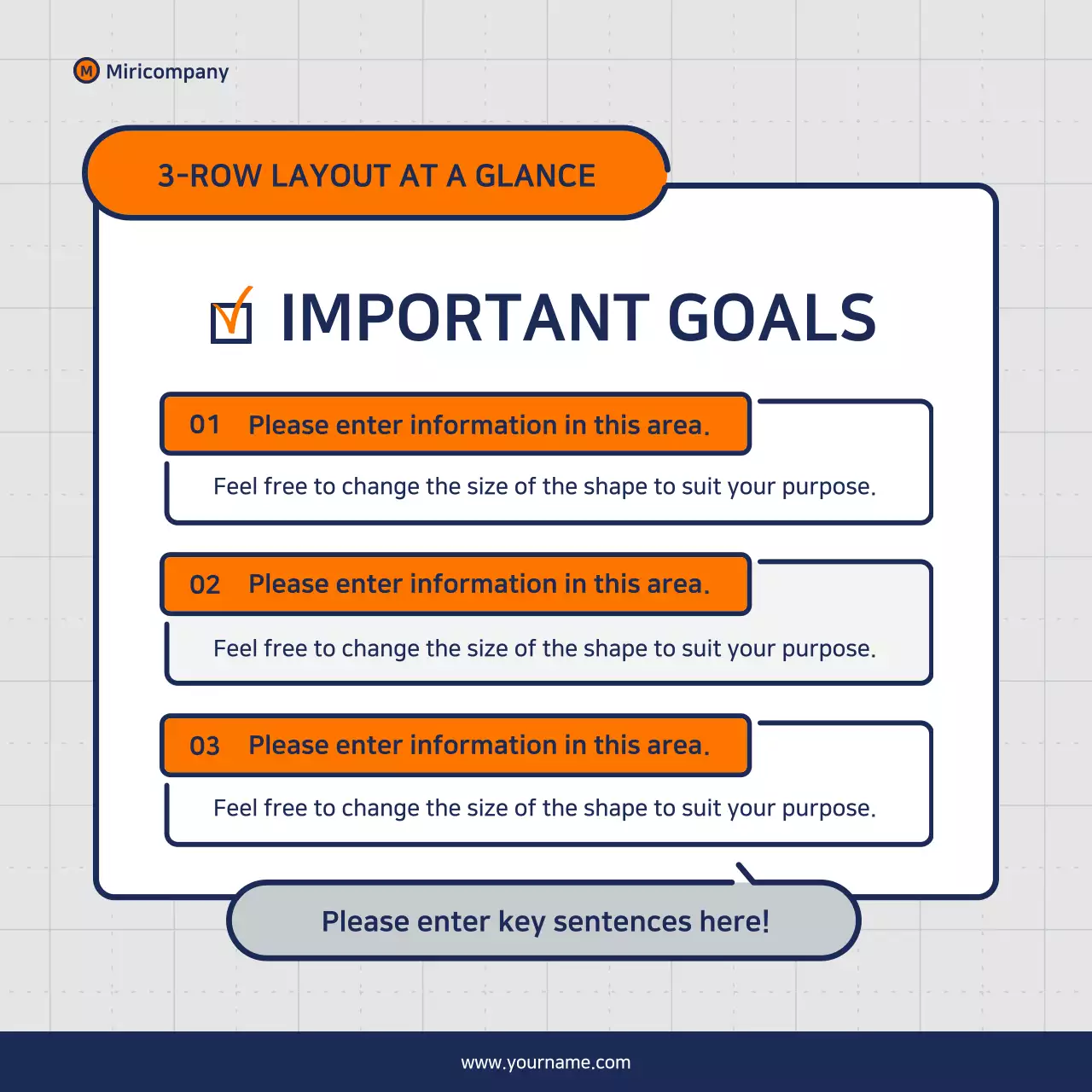 Minimalist business pitch proposal in orange and navy blue