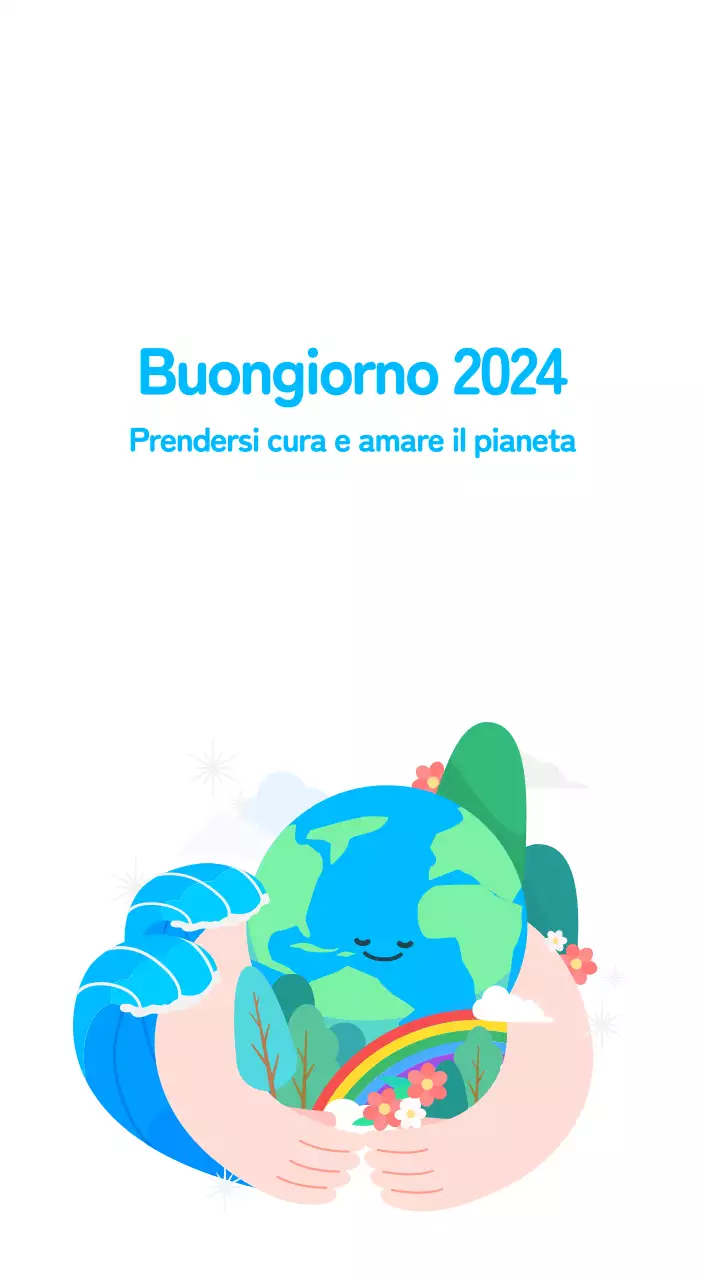 Celebrazione delle festività natalizie con illustrazioni colorate di persone e del pianeta.