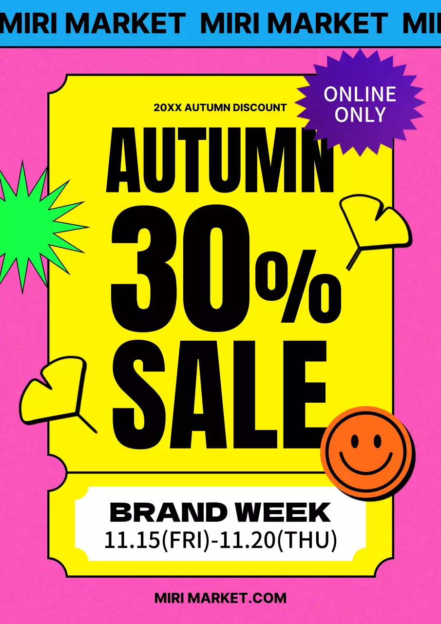 Promote a cute fall sale in pink and yellow