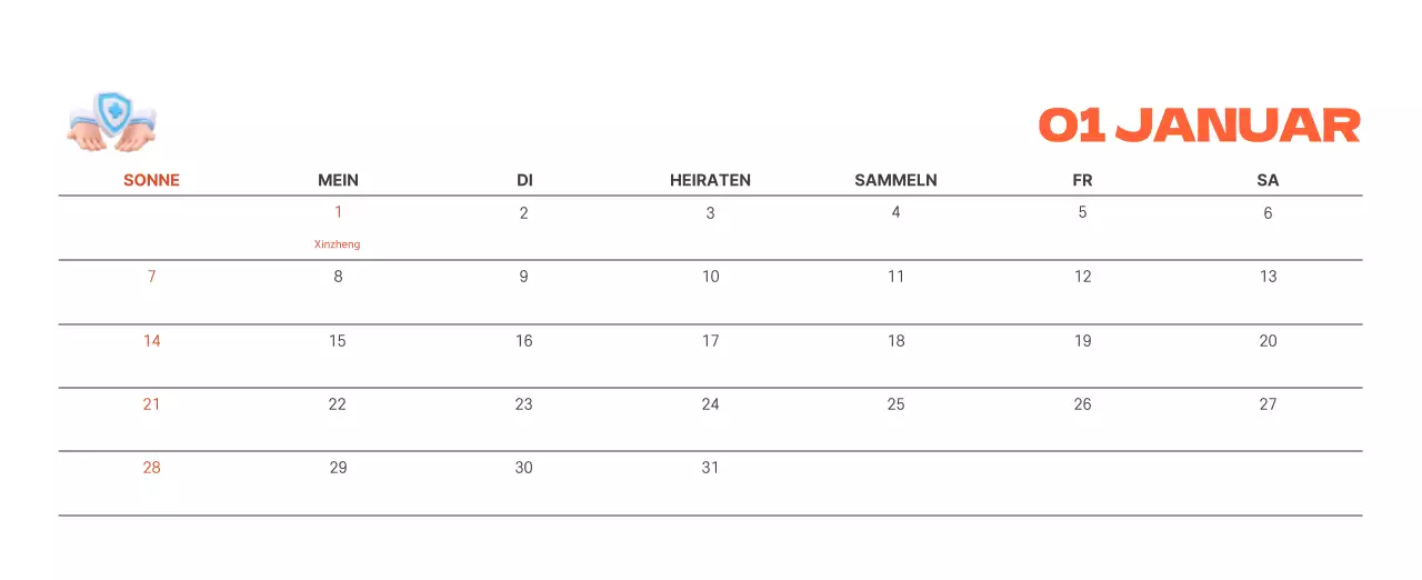 Ein festliches Krankenhaus mit Illustrationen zum Thema Gesundheit und Familie und farbenfrohen Akzenten