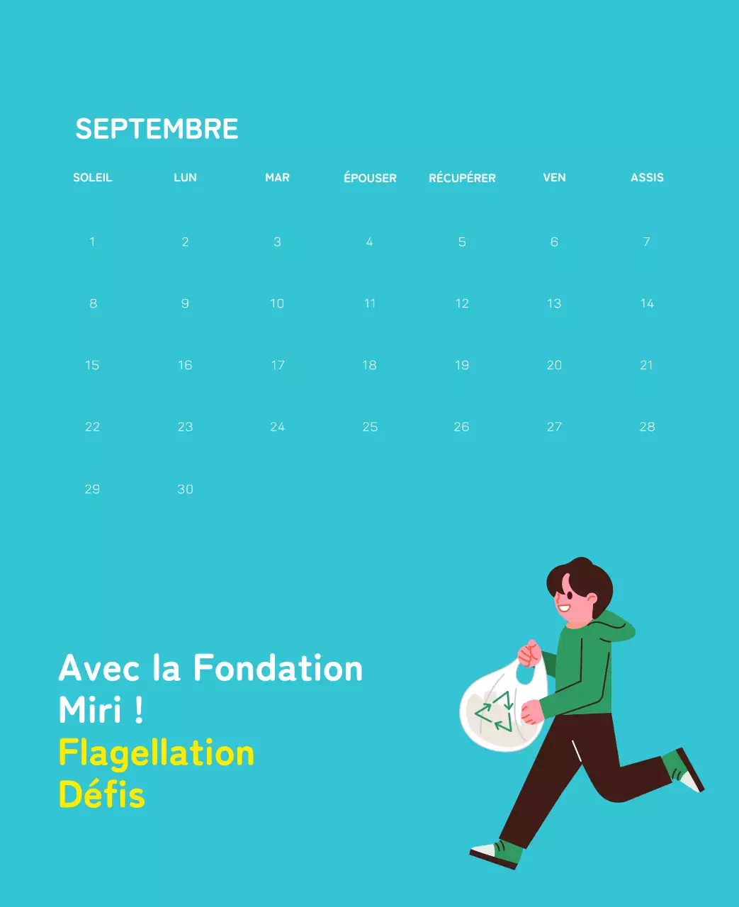 Une fondation sociale qui célèbre les fêtes de fin d'année avec des illustrations colorées de personnes et de la planète.