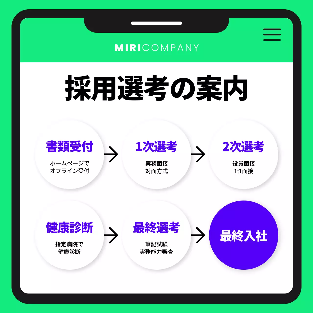 紫と水色のかわいいデザイナーの採用広報。