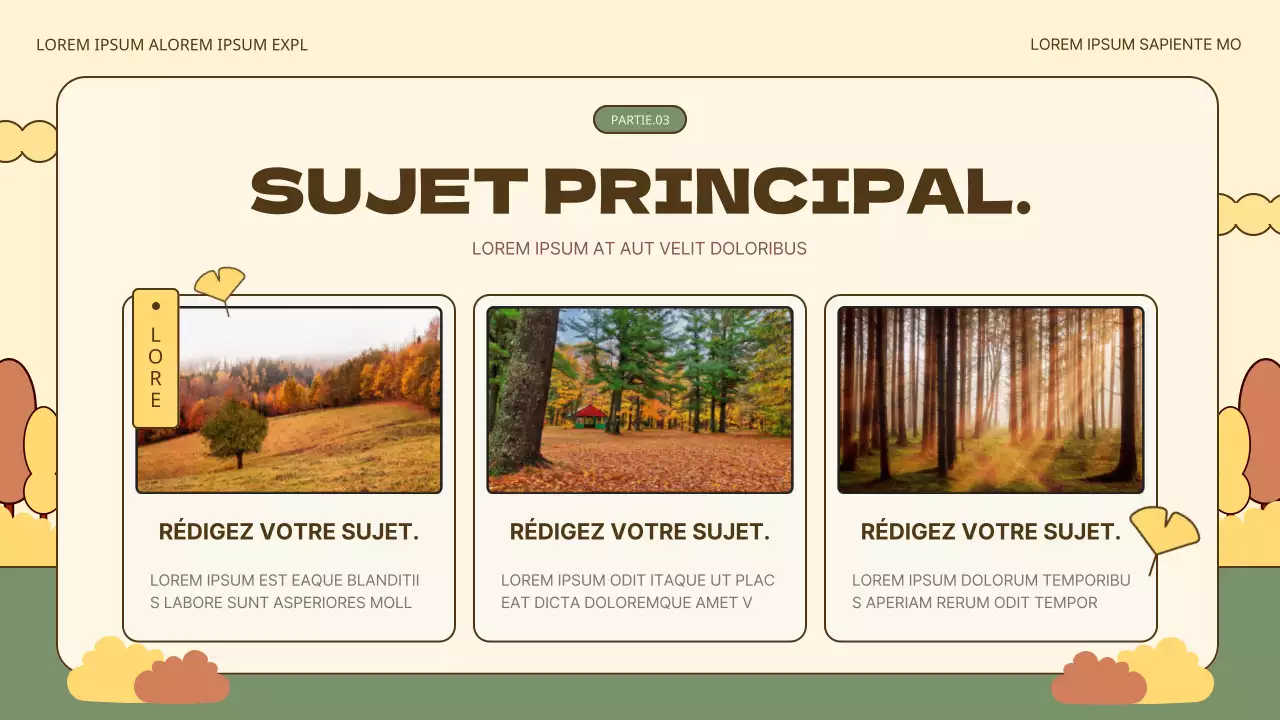 Promouvoir les fêtes naturelles d'automne en jaune et kaki