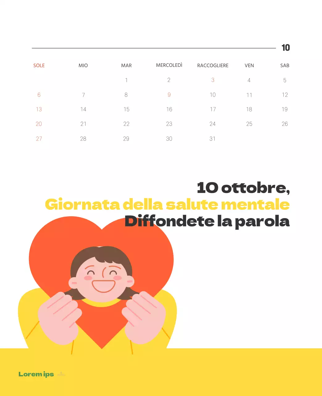 Un ospedale festivo con illustrazioni a tema salute e famiglia e accenti colorati