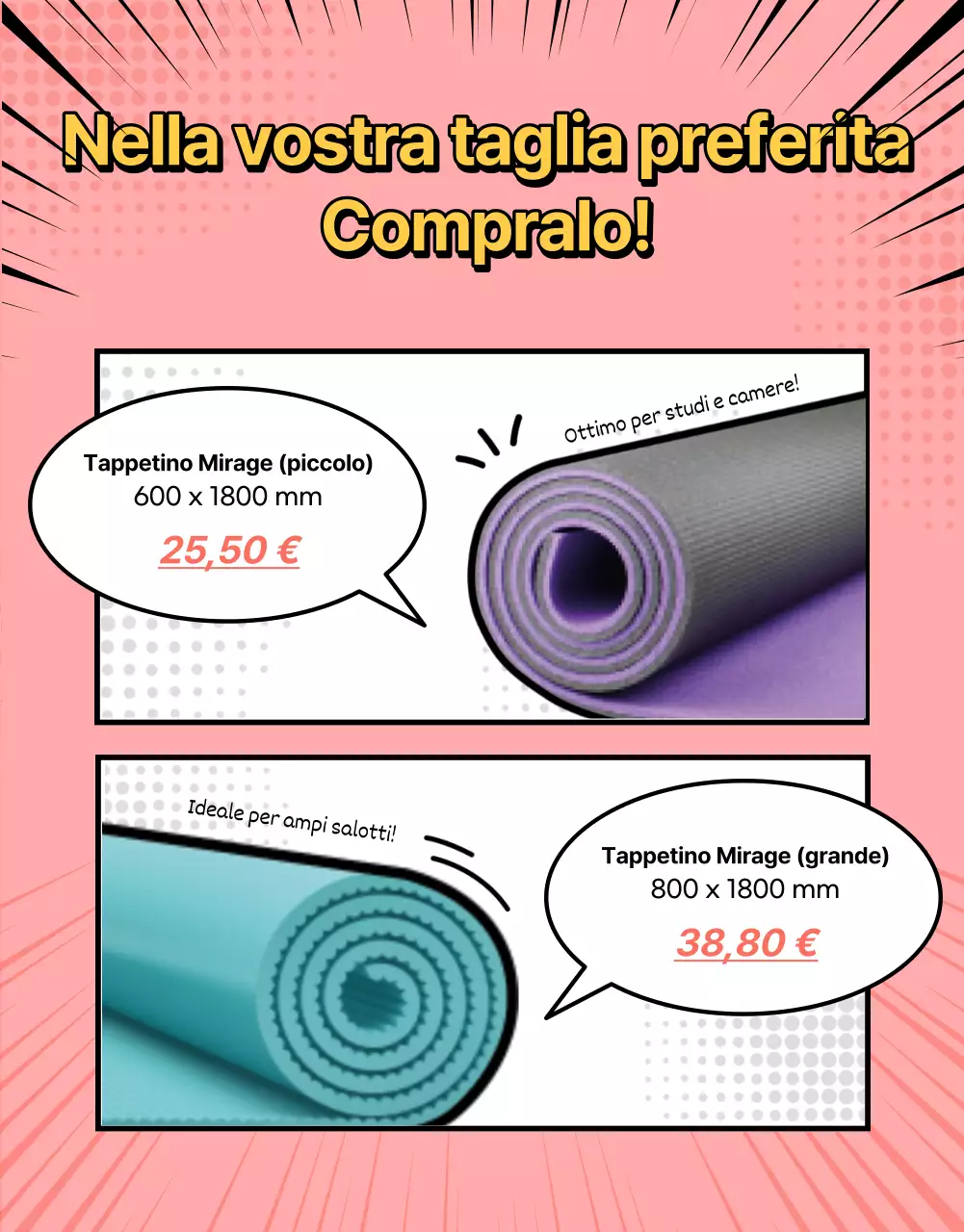 Promuovere un tappetino da yoga rosa che fa venire i conati di vomito.