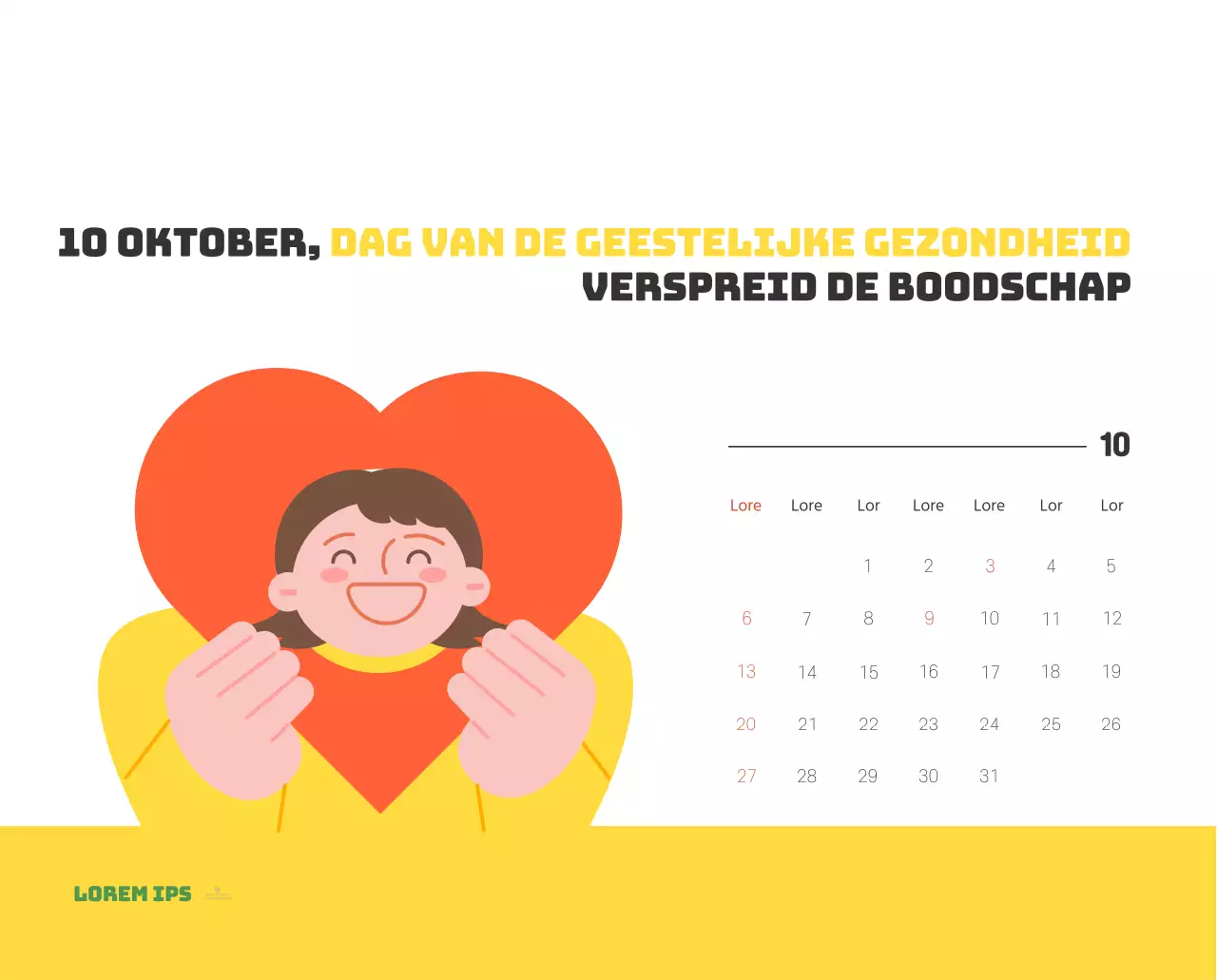 Een feestelijk ziekenhuis met illustraties met gezondheids- en gezinsthema's en kleurrijke accenten