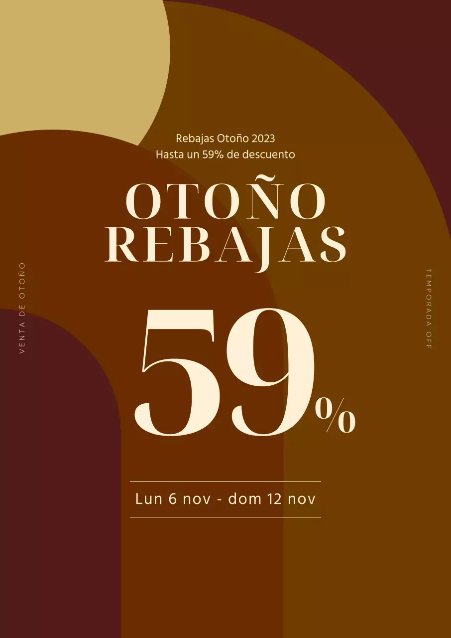 Ambiente otoñal tranquilo con tonos marrones Destacan los descuentos sobre un fondo gráfico Promociones de otoño